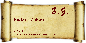 Beutum Zakeus névjegykártya